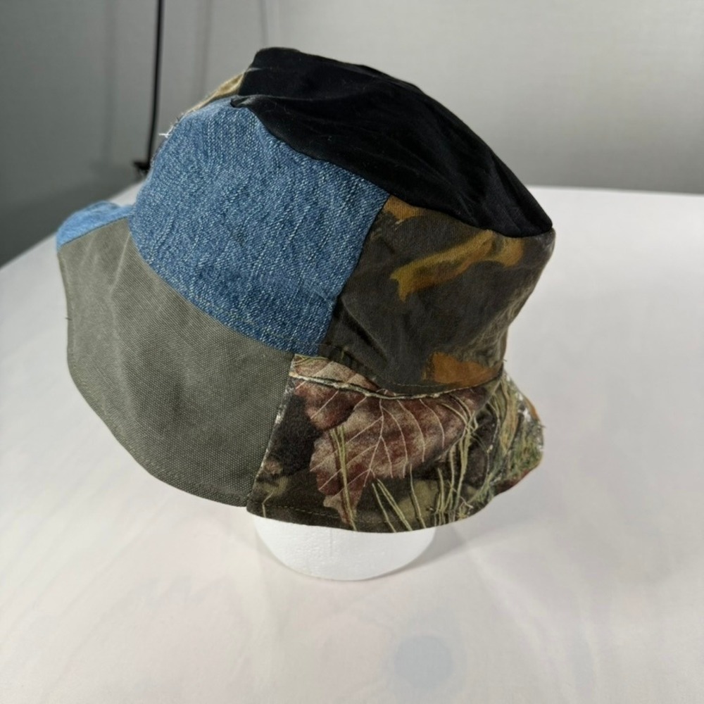 Repaved Bucket Hat Unisex OSFM Multicolor Patchwork Denim Camo Upcycled Custom - Picture 4 of 6
